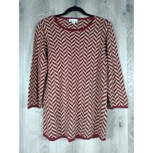 Kim Rodgers Top Women's Extra Large Shirt Herringbone Red